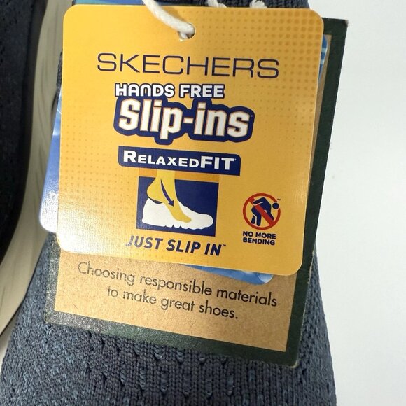 NEW Skechers Men's 11 Extra Wide Fit Shoes Slip Ins Hands Free Memory Foam Navy - Picture 8 of 11